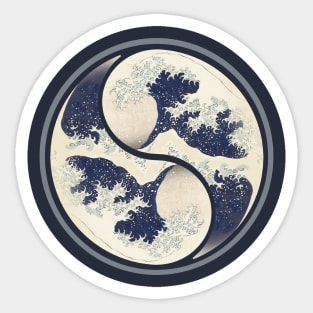 Yin Yang Waves Sticker